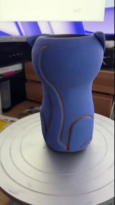 blumagreg as greenware before i clip one of the ears like my actual cat pumagreg’s